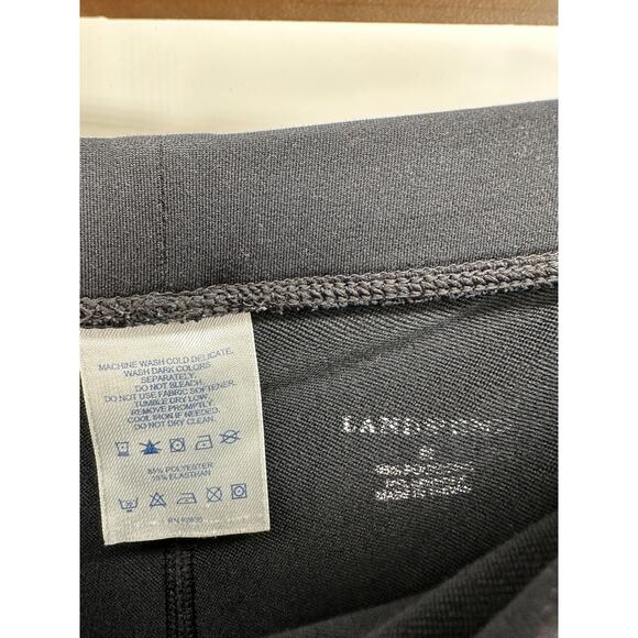 Lands End Womens Black Fleece Leggings Size M Pull On Stretch Lightly Lined - Picture 4 of 5